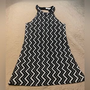 CANDIES HALTER COCKTAIL DRESS BLACK AND SILVER SPARKLE SIZE L